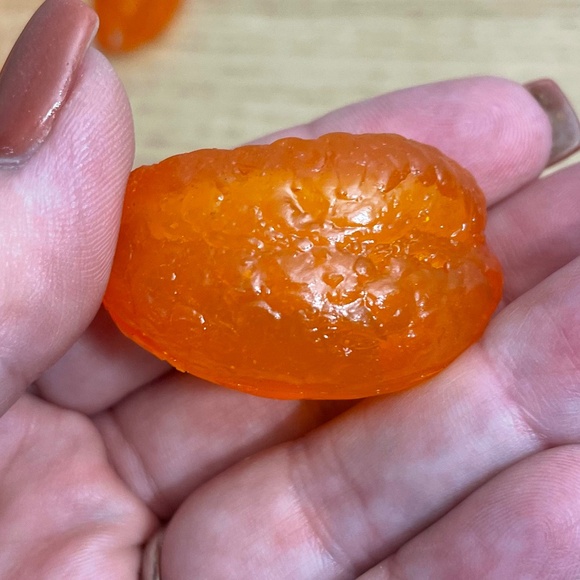 Vtg Realistic Rubber Orange Tangerine Pieces Faux Fruit Citrus Prop MCM Rare! - Picture 3 of 5